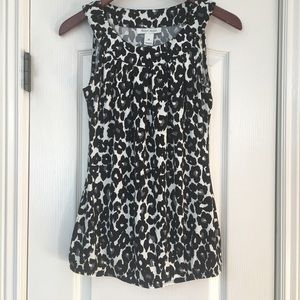 WHBM Leopard Print Sleeveless Blouse